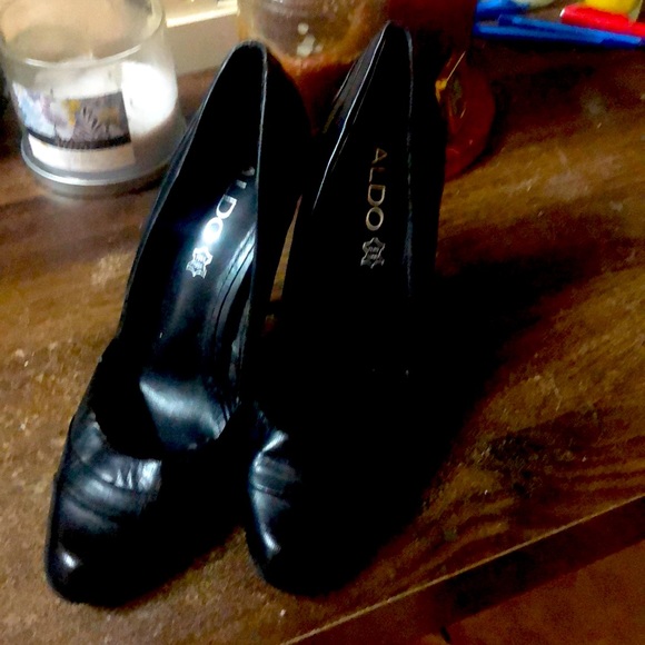 Aldo black leather pumps - Picture 1 of 1